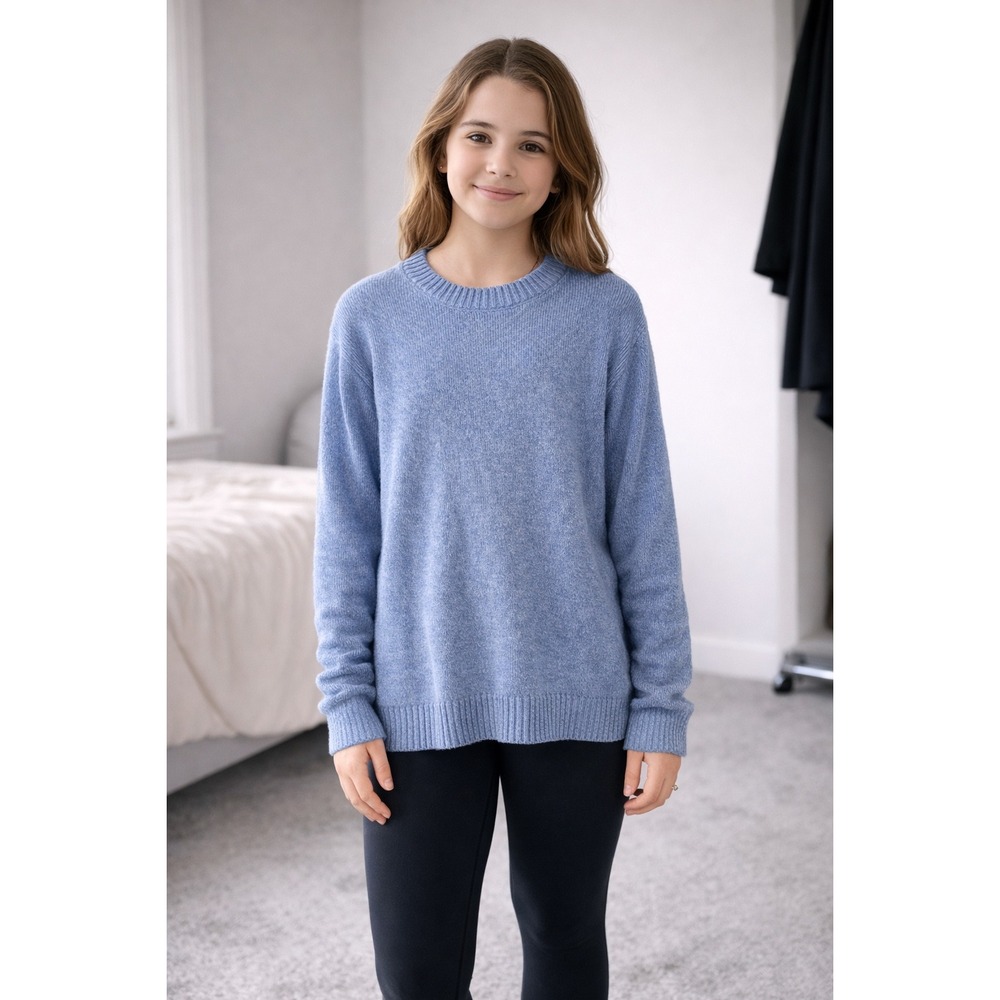 The Commons Kids Blue Knit‎ Sweater Pullover Mock Neck Size L 12 14